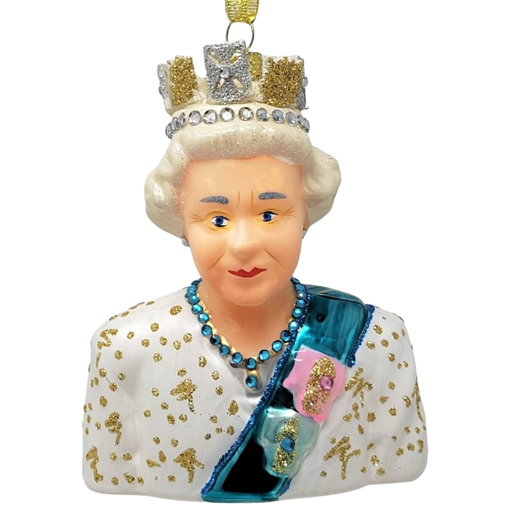 Mercury Glass Queen Elizabeth II Ornament