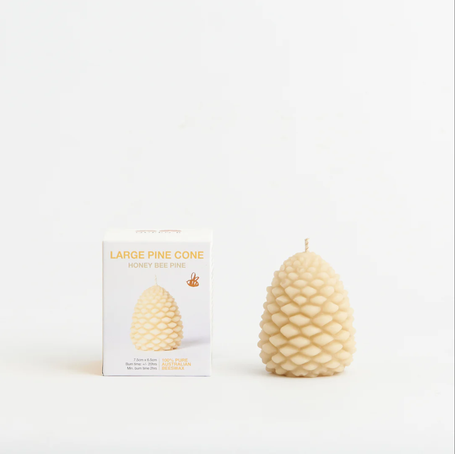 Queen B Beeswax Pinecone Candle - Large