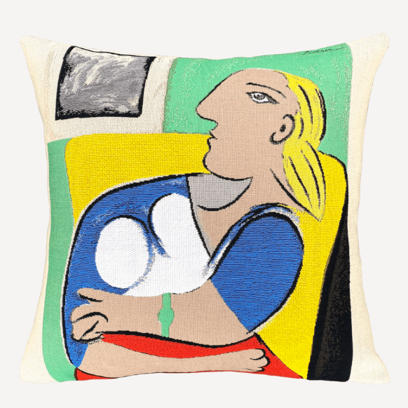 Pablo Picasso- Femme dans un Fauteuil Jaune - Cushion - 45 x 45