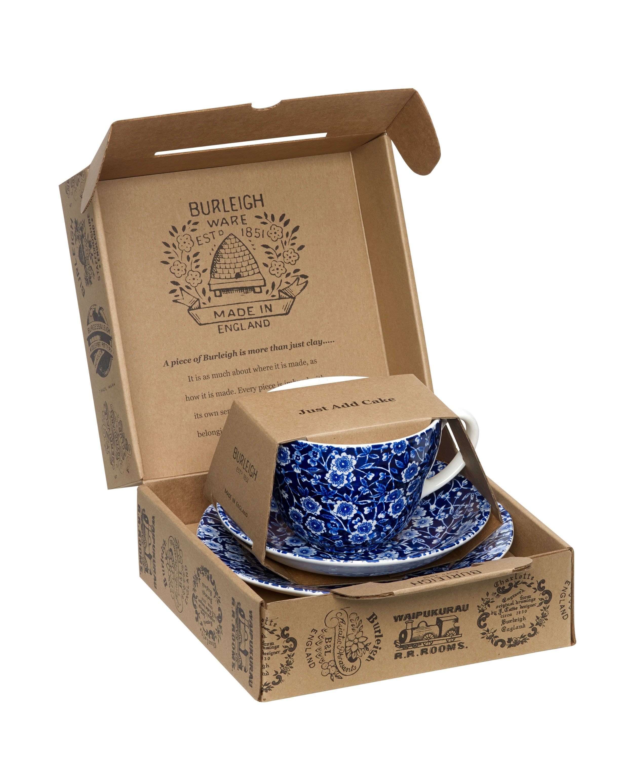 Burleigh UK Blue Calico - Three Piece Breakfast Set