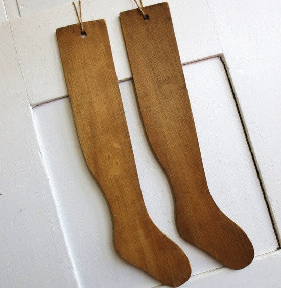 Vintage French Wooden Stocking Forms