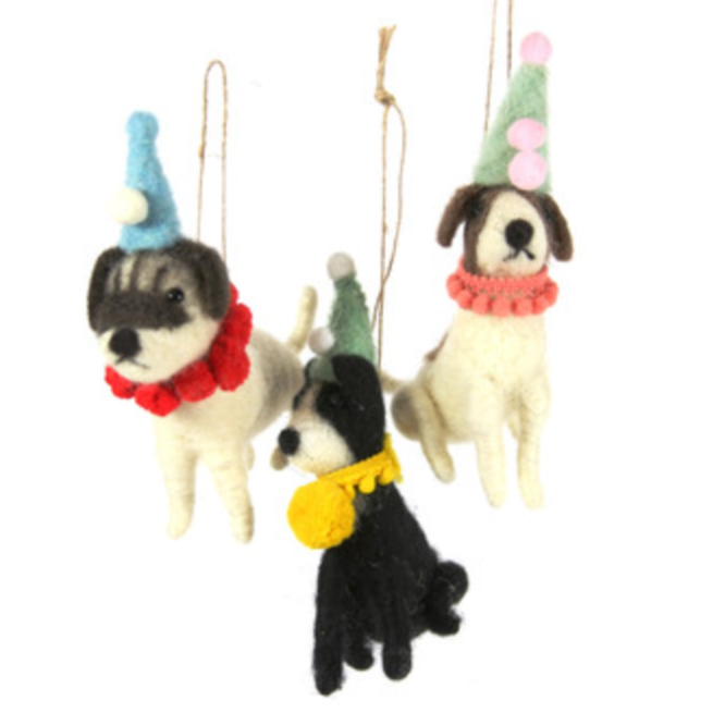 Wool and Felt Dog Hanging Ornament