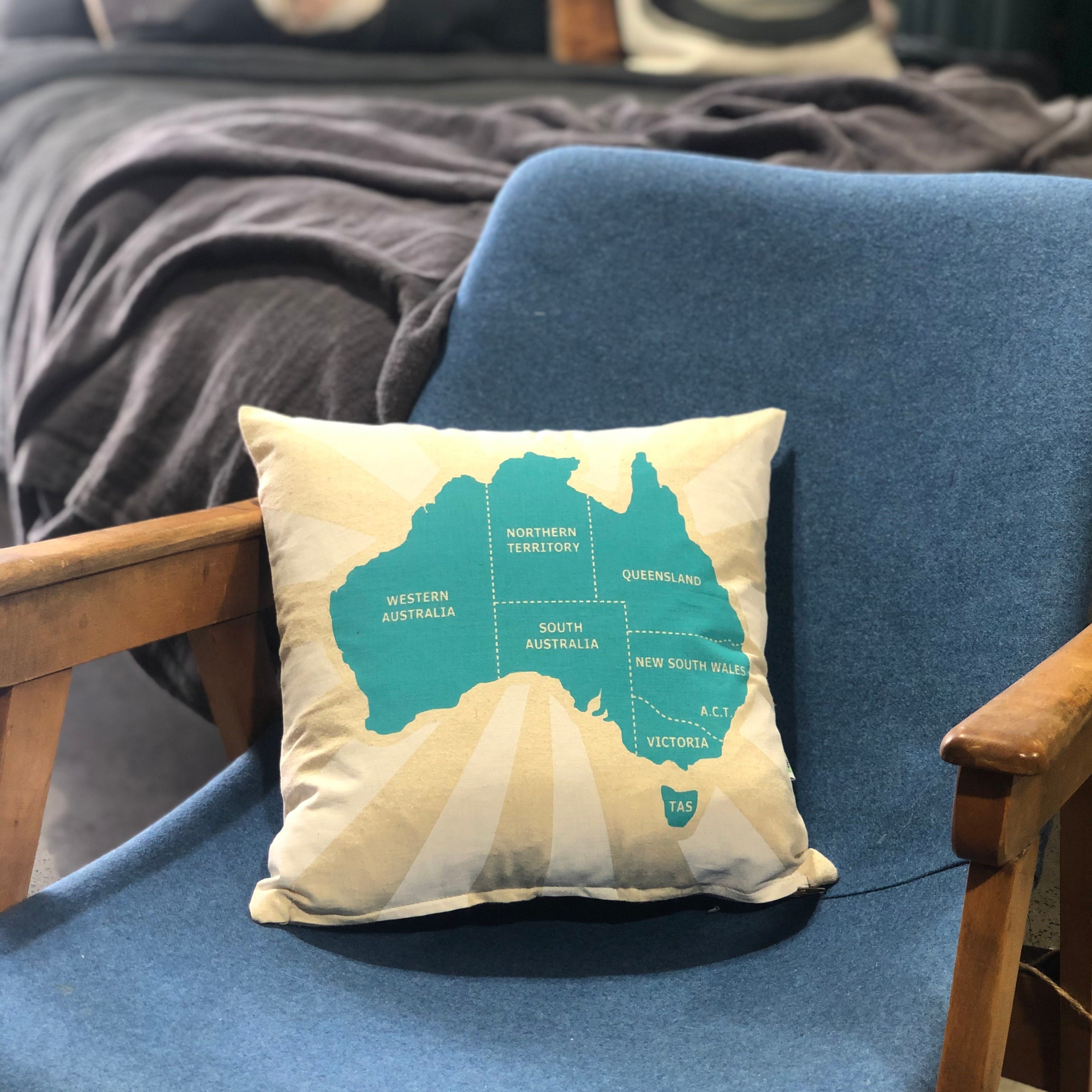 Australia Map Cotton Cushion