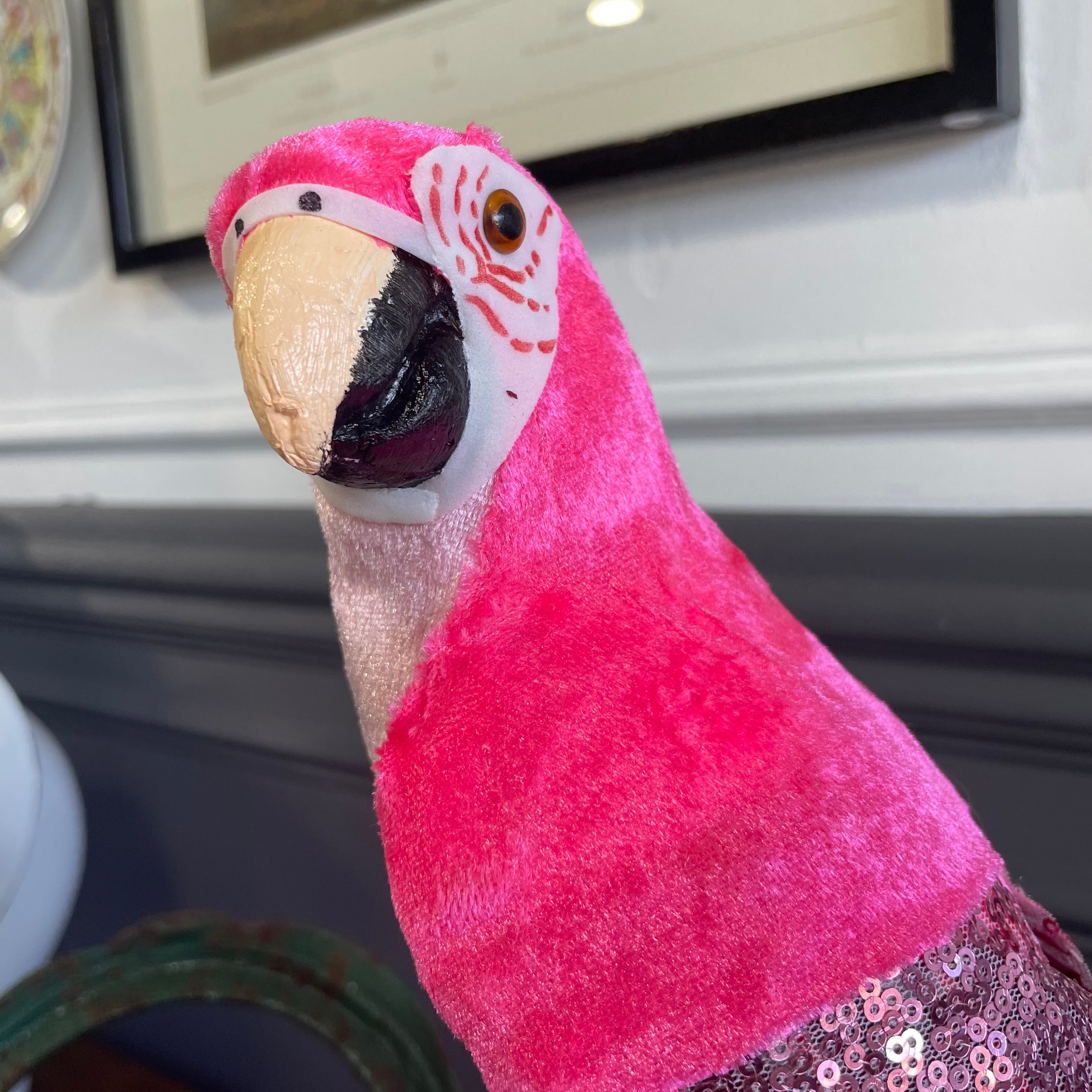 Festive Velvet & Sequins Parrot
