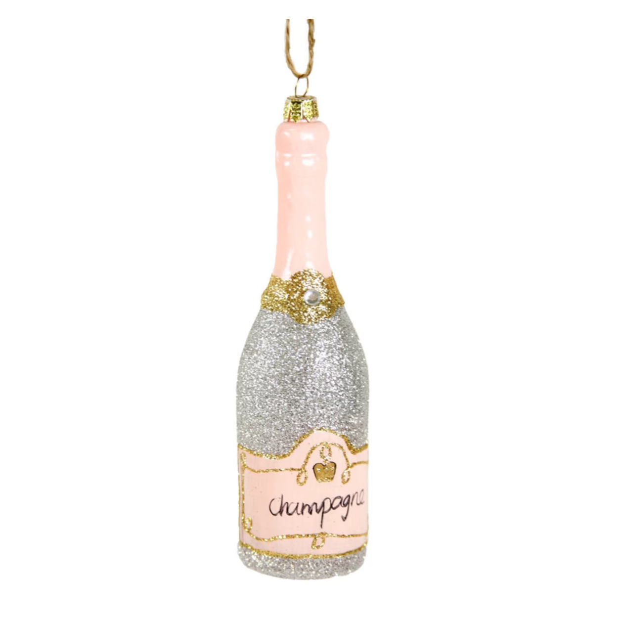 Glitter Champagne Ornament