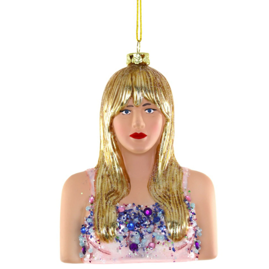 Mercury Glass Taylor Swift Ornament