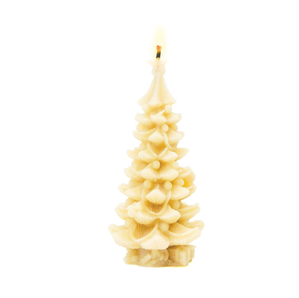 Queen B Beeswax Christmas Tree Candle - Large