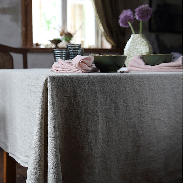 Washed Pure European Linen Tablecloth 150 x 230cm