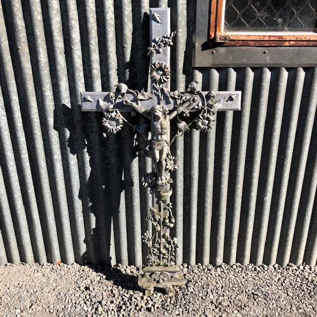 Vintage Cast Iron French Crucifix Calais