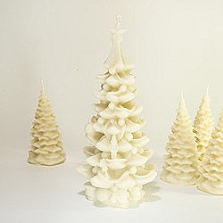 Queen B Beeswax Christmas Tree Candle - Large