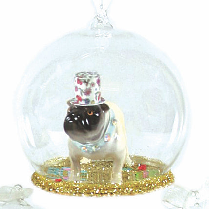 Bulldog Globe Ornament