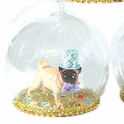 Pug Dog Globe Ornament