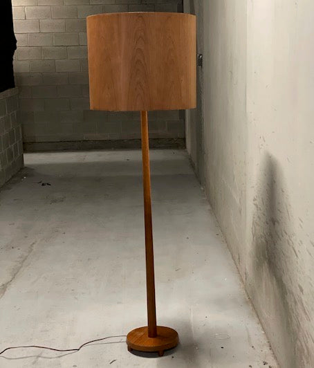 Mid Century Teak Lamp with Timber Shade