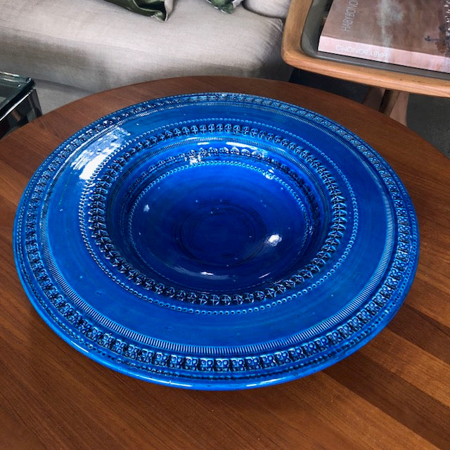 Bitossi Italy Ceramic Blue Centrepiece