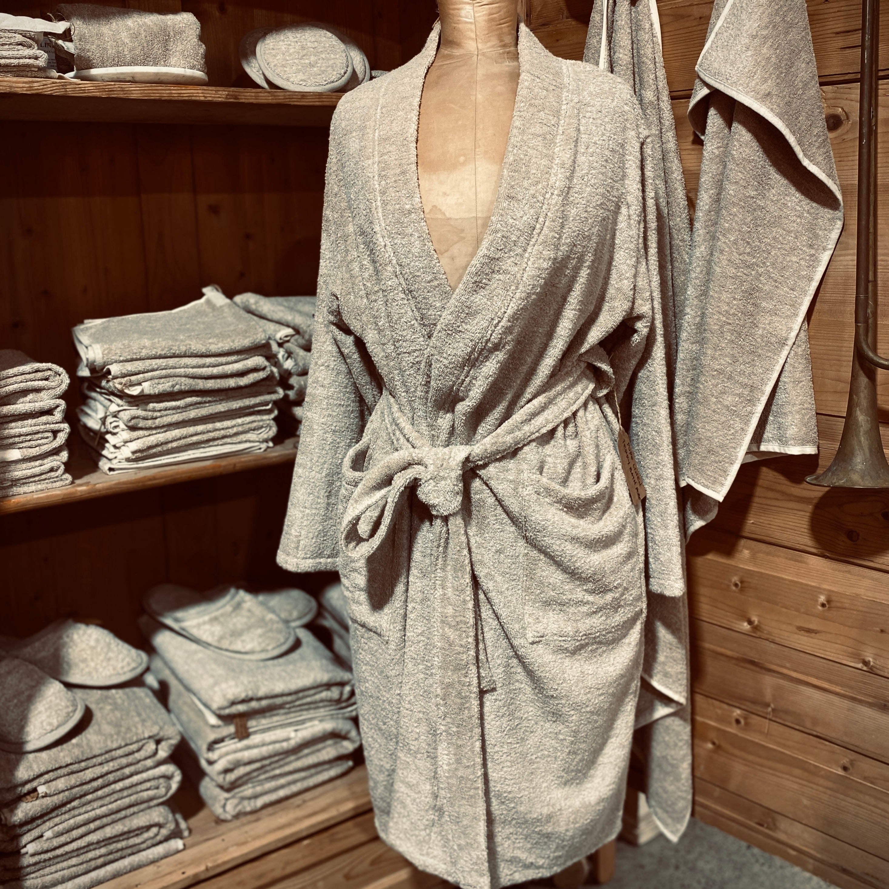 Pure Linen Terry Bath Robe