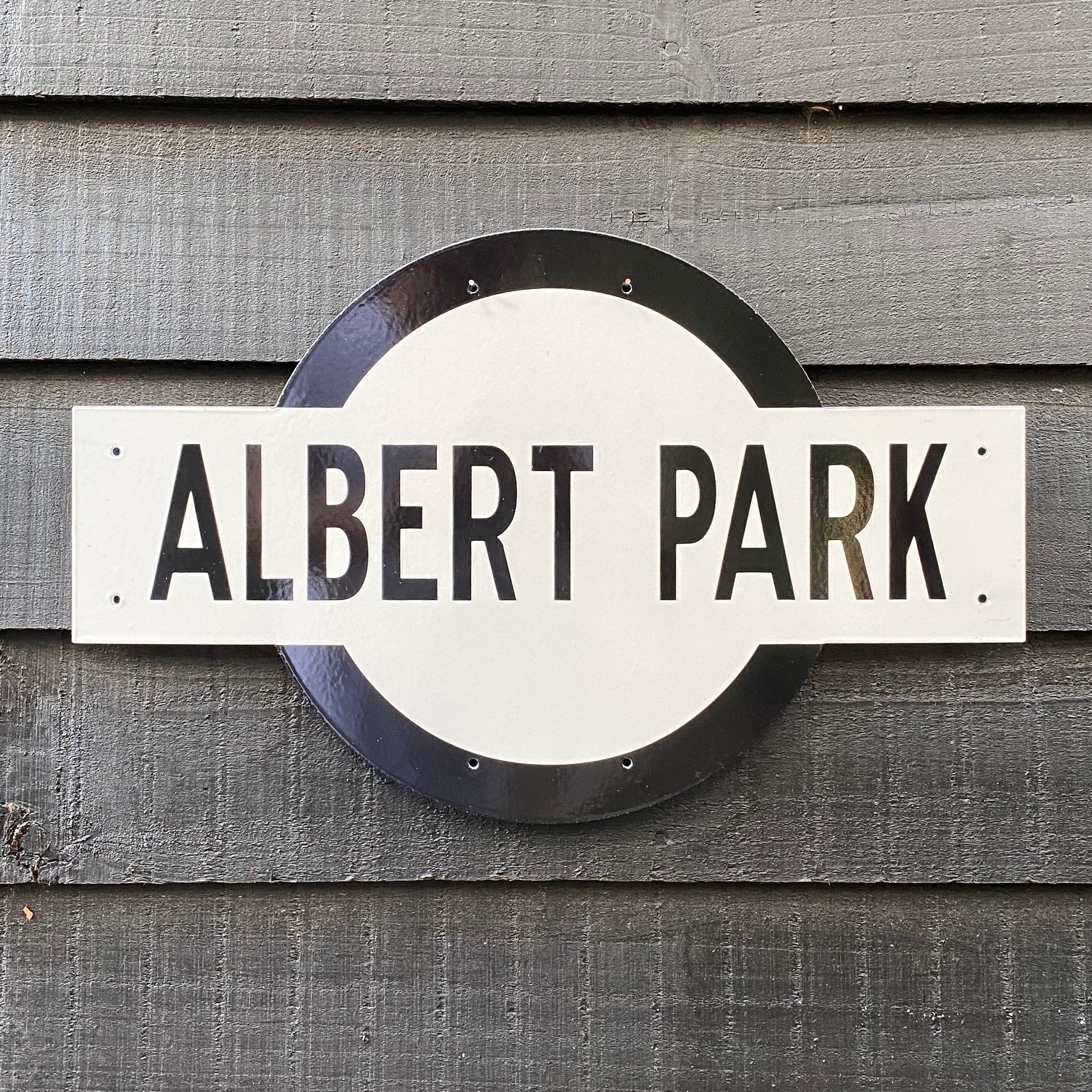 Albert Park Victorian Railways Enamel Sign
