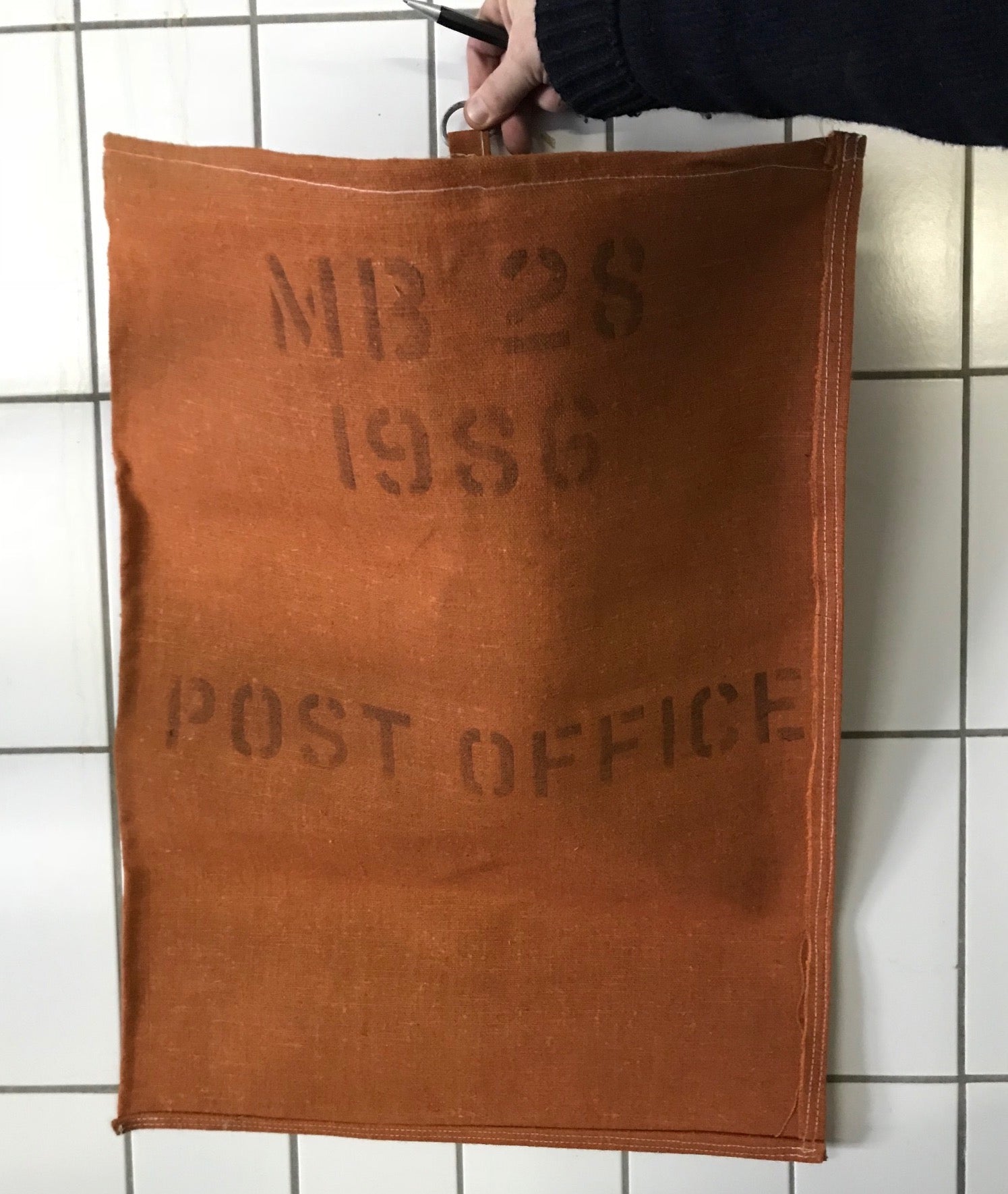 Vintage Linen Mail Bag from Belgium