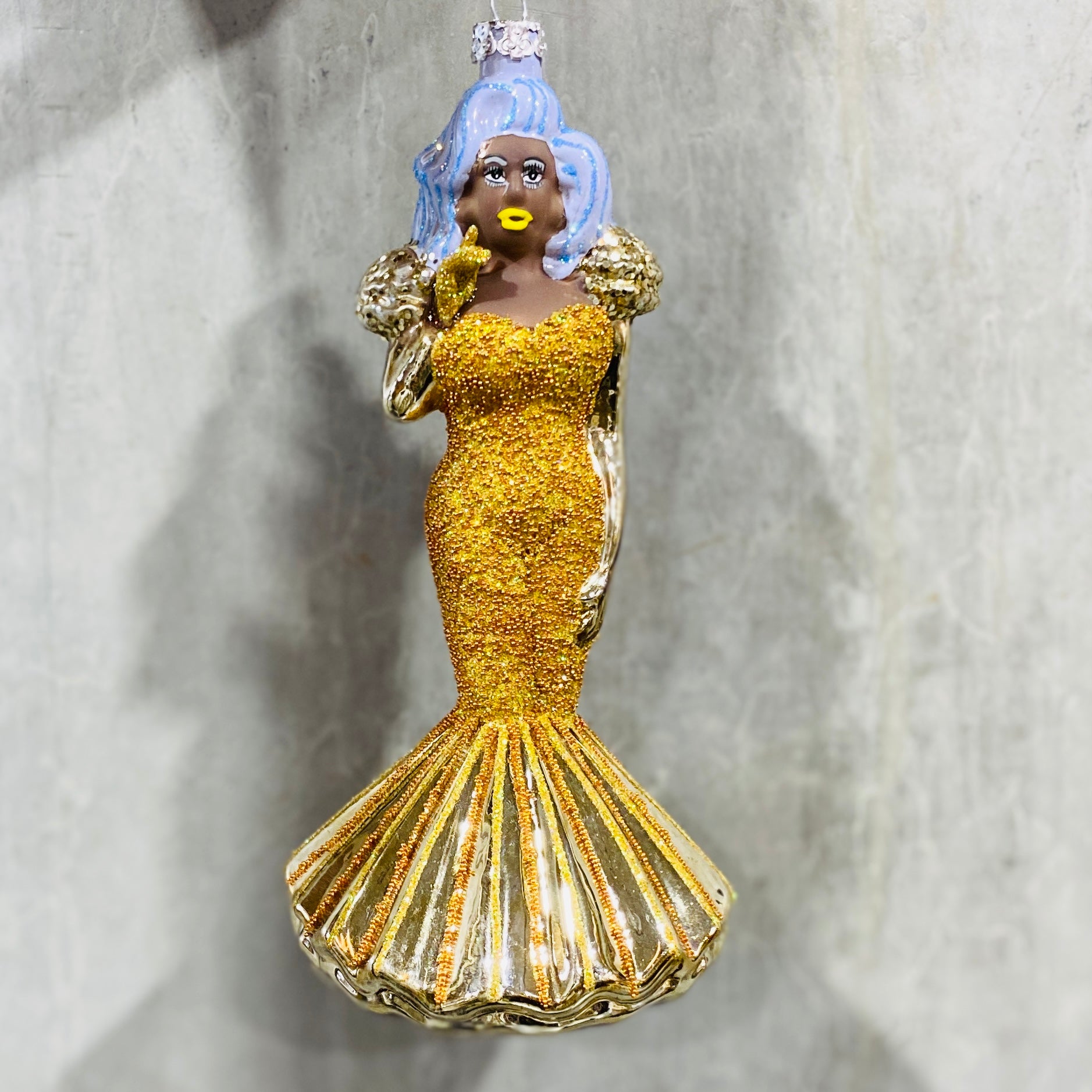 Resin holiday Drag Queen ornament - available at scouthouse.com.au