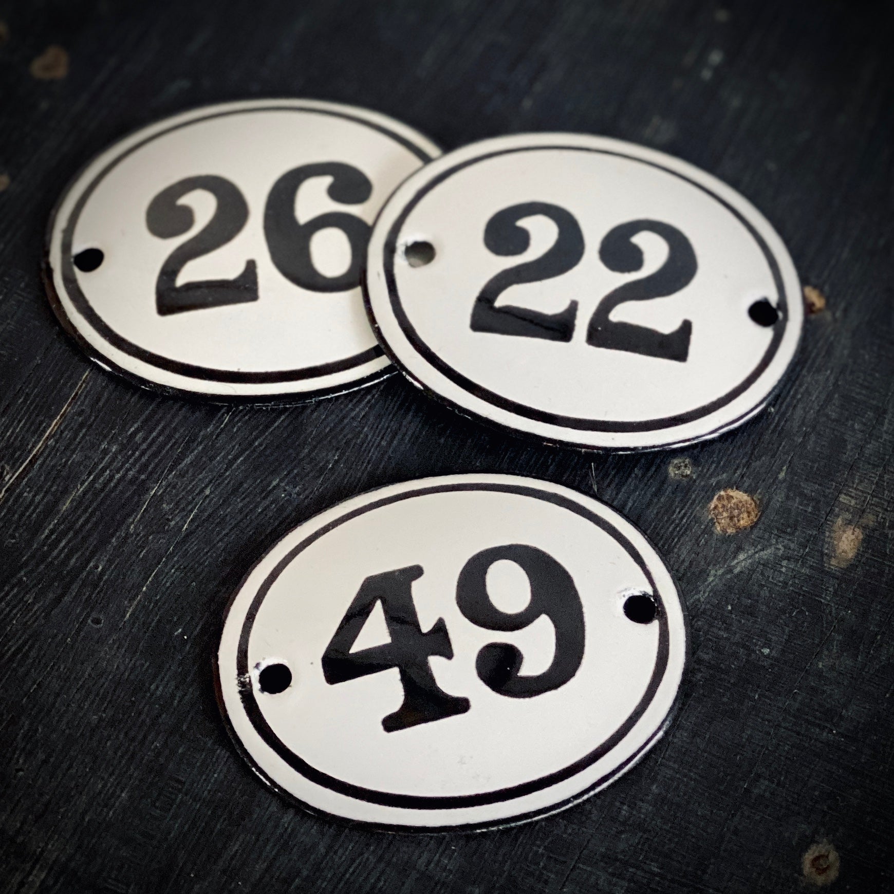 Enamel House Numbers Made in Melbourne in Black and White
