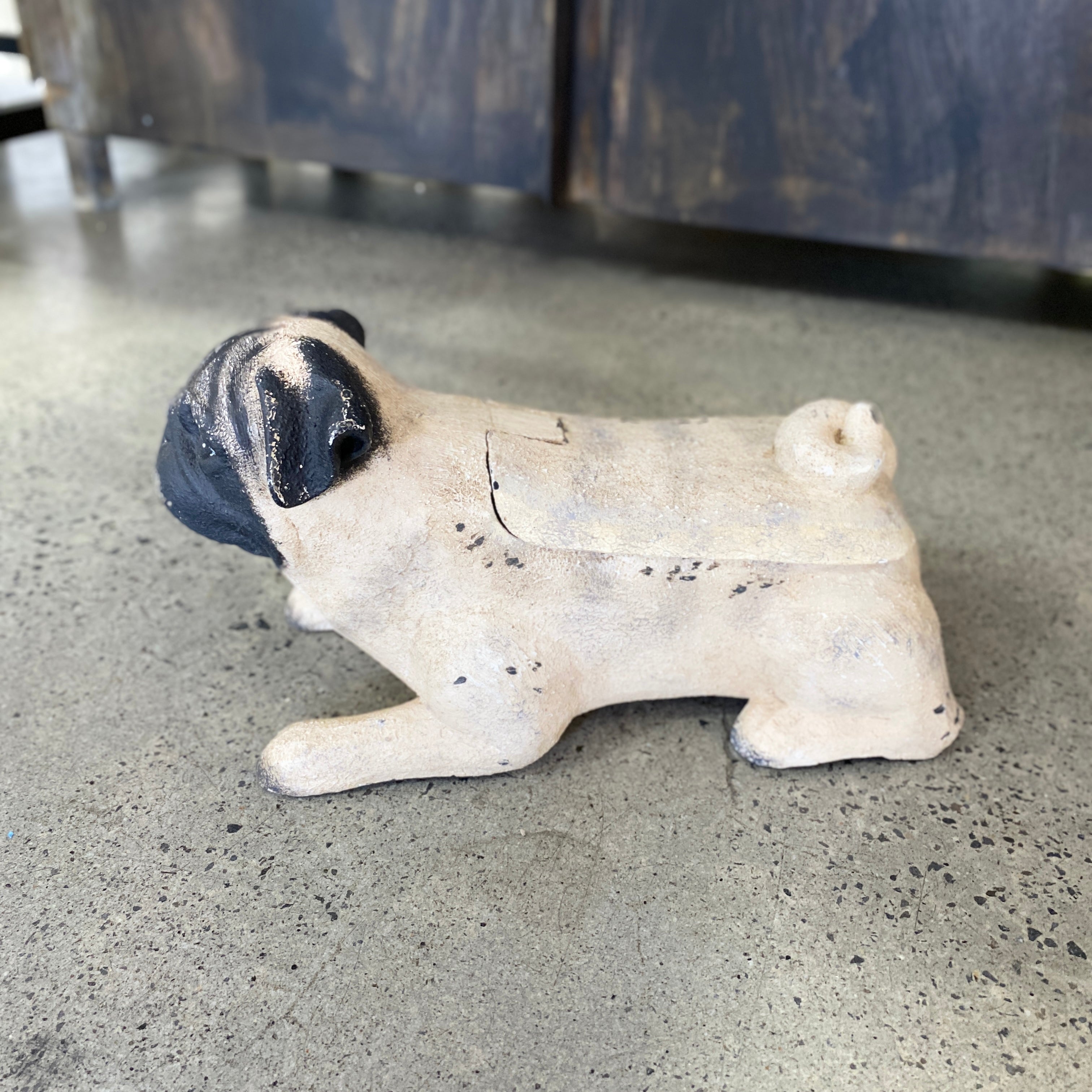Nostalgic Wooden Mops Dog Figure - Pug