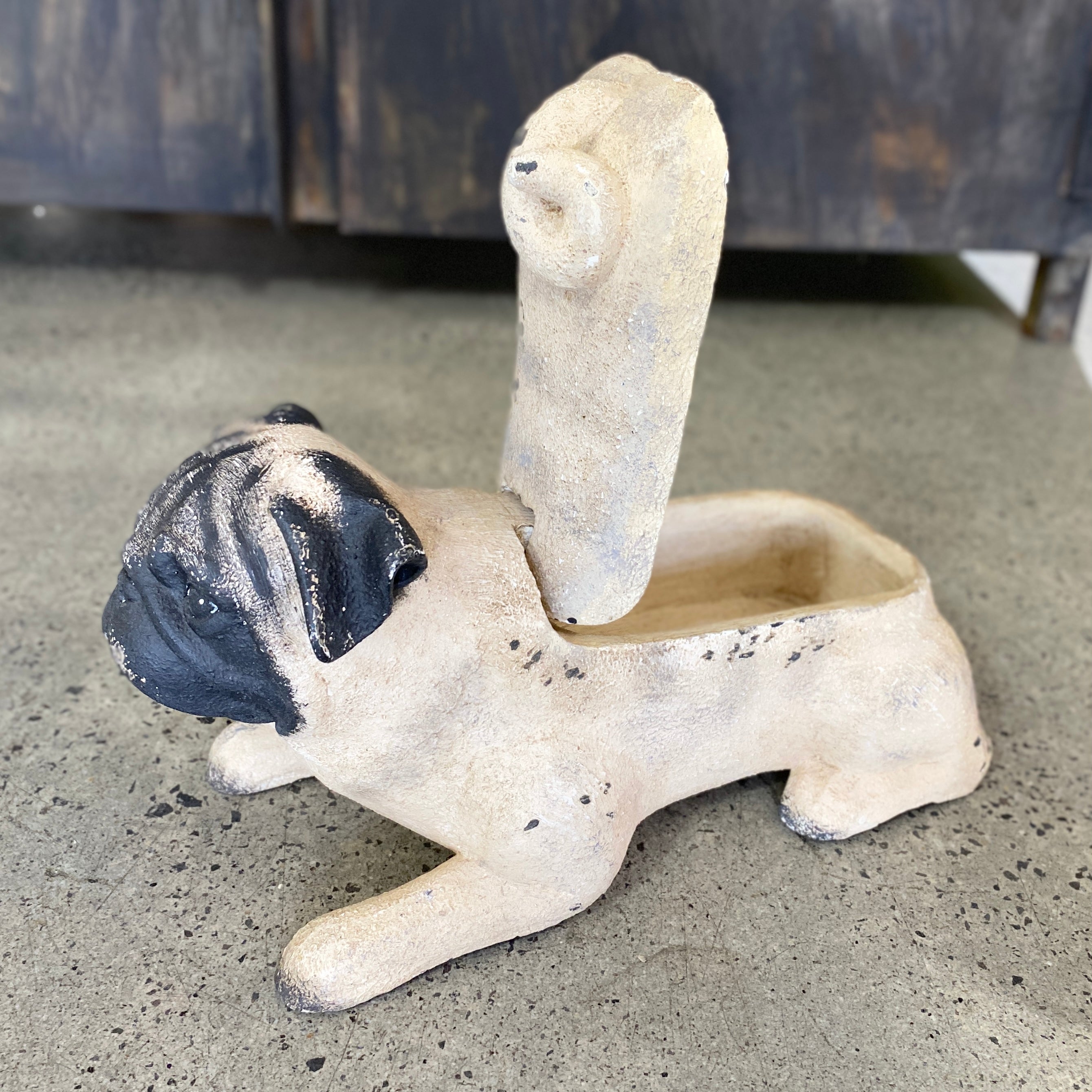 Nostalgic Wooden Mops Dog Figure - Pug