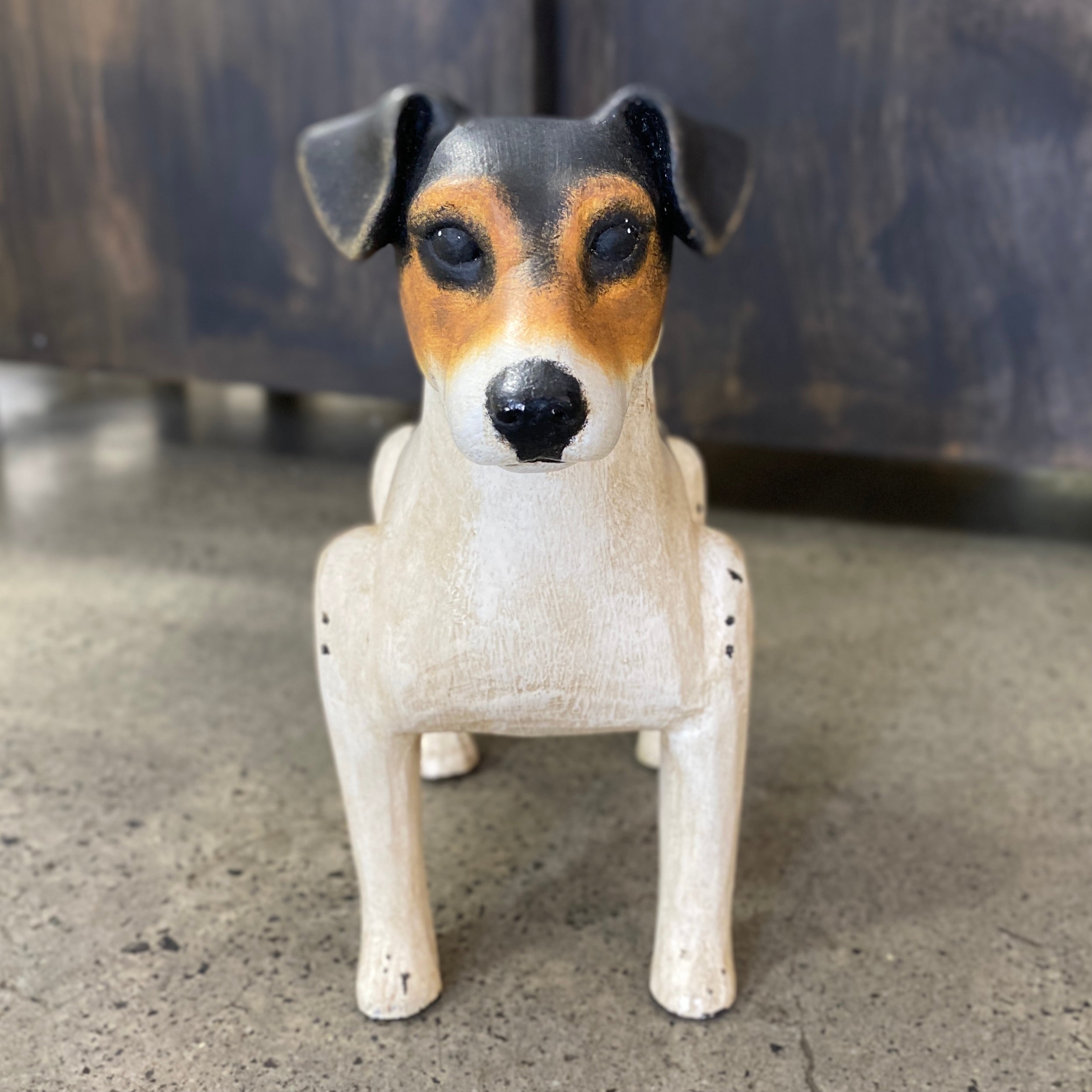 Wooden Carved Jack Russell Box