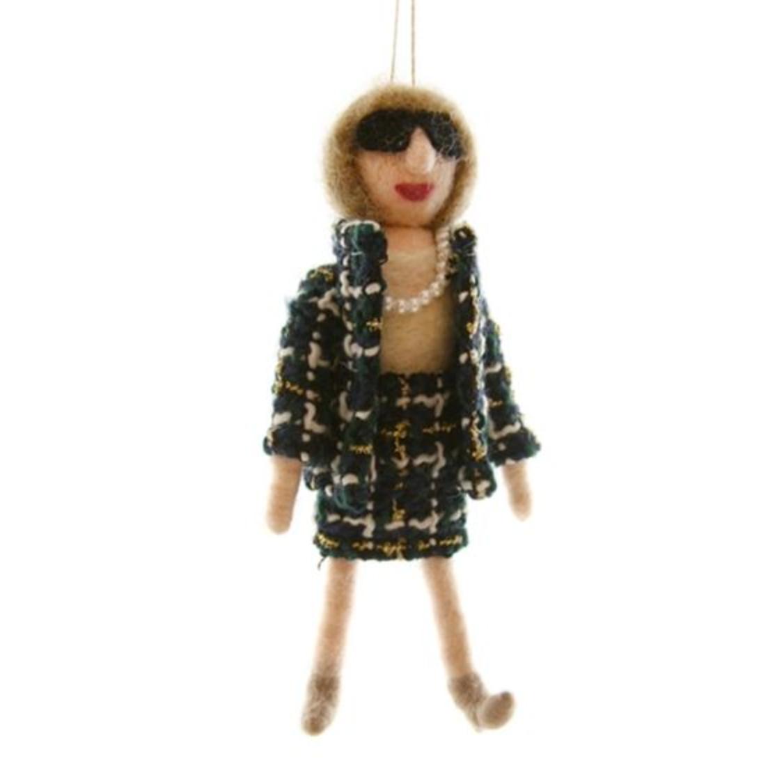 Felt holiday ornament of designer Anna Wintour - available at Scout House.