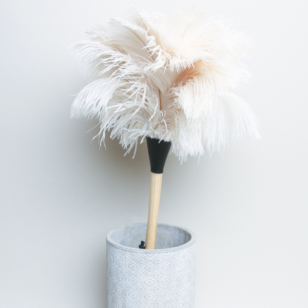 White Ostrich Feather Duster 35cm