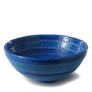 Bitossi Italy Ceramic Large Blue Bowl