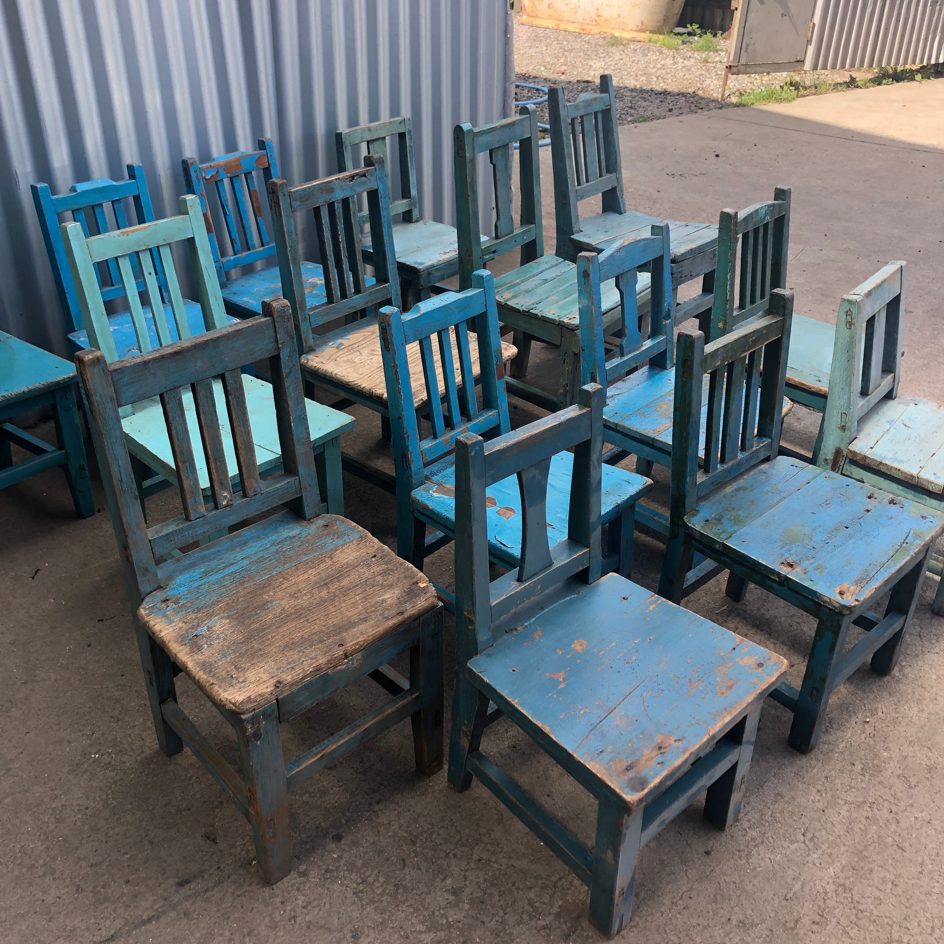 Vintage Little Blue Kid's Chairs - various styles